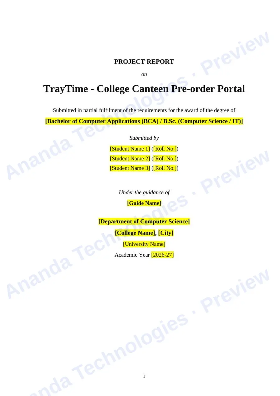 TrayTime report — page 1