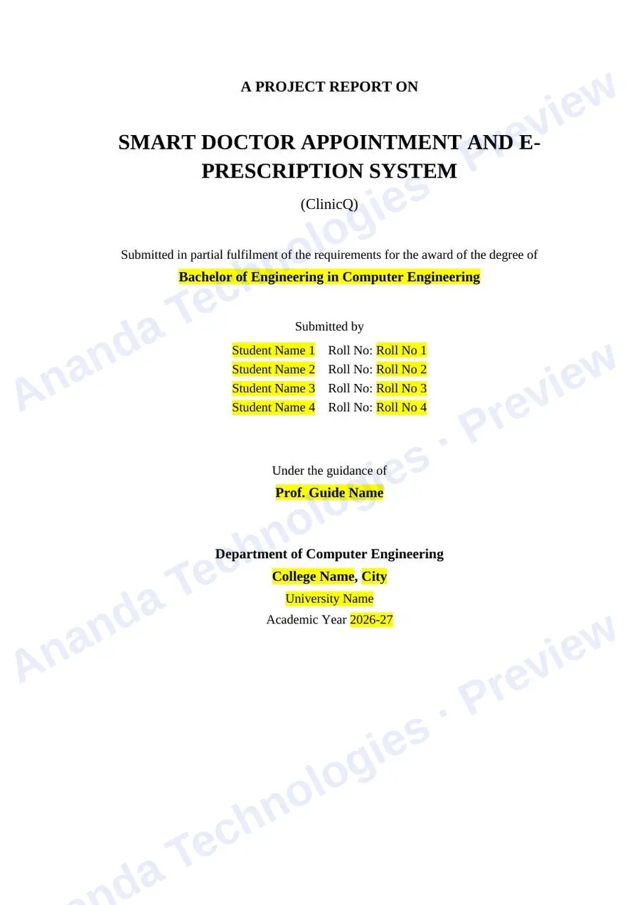 Smart Doctor Appointment and… report — page 1