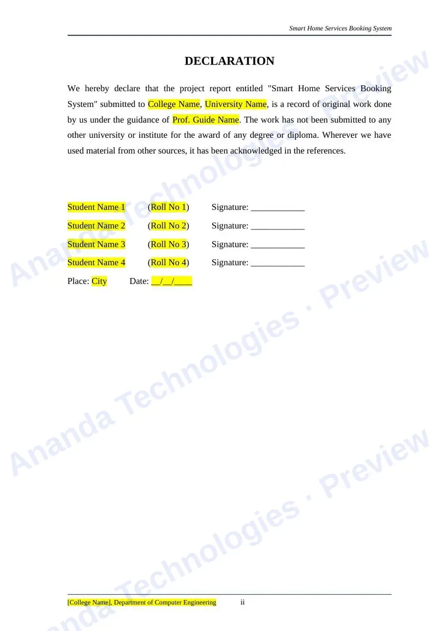Smart Home Services Booking System report — page 3