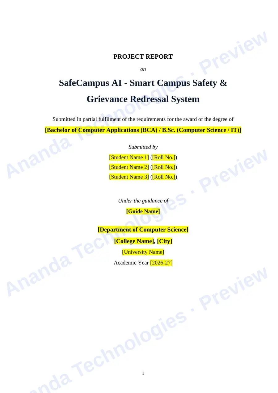 SafeCampus AI report — page 1