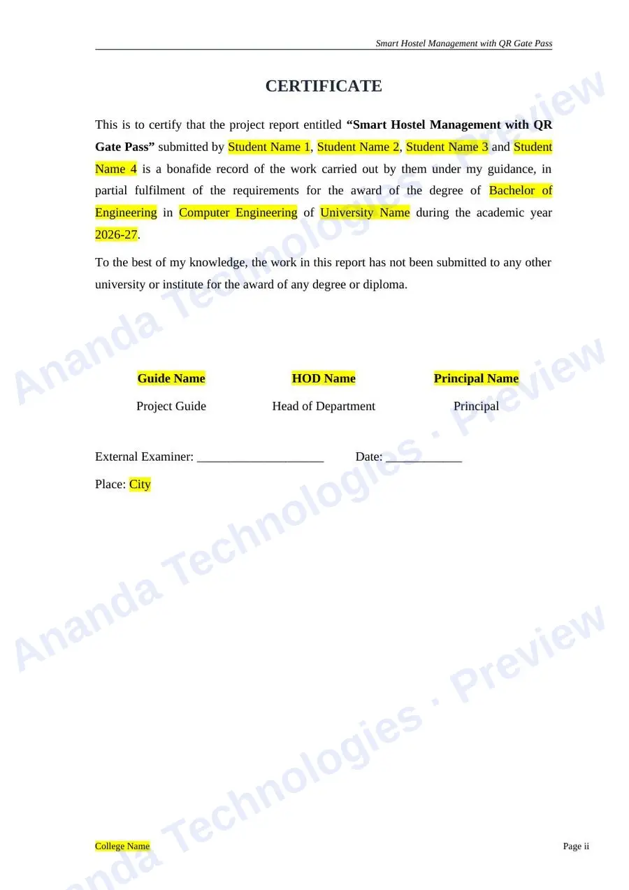 Smart Hostel CareTaking  with QR Gate… report — page 2