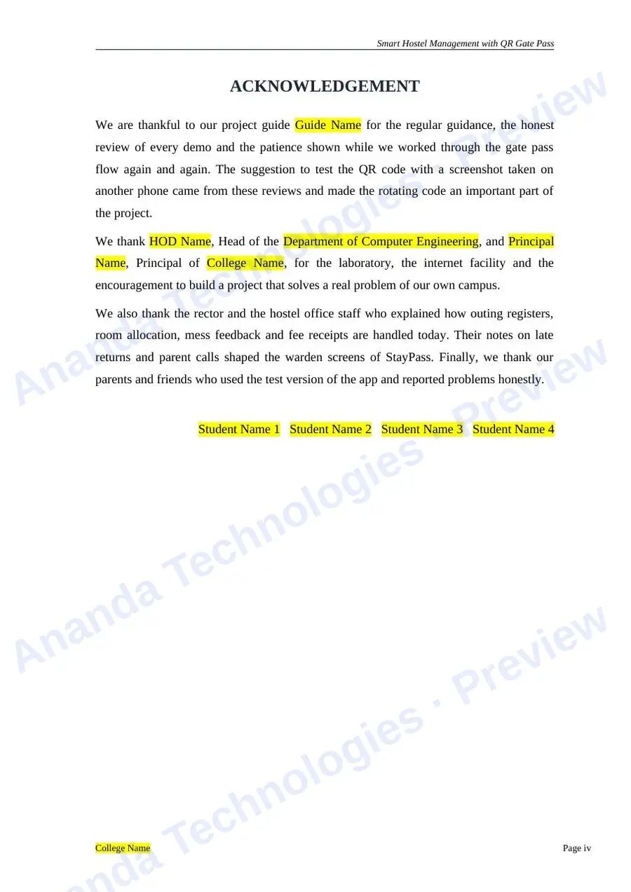 Smart Hostel CareTaking  with QR Gate… report — page 4