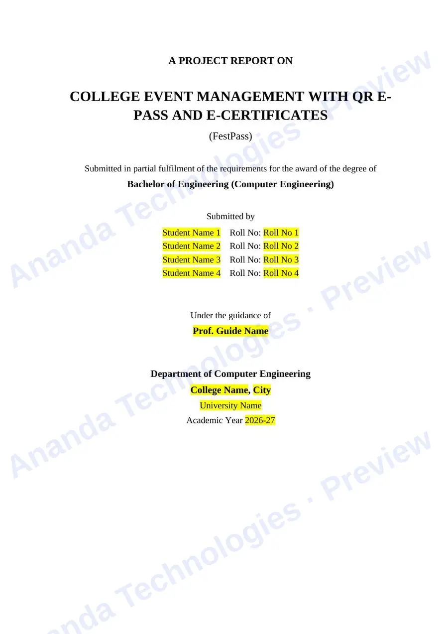 College Event Management with QR… report — page 1