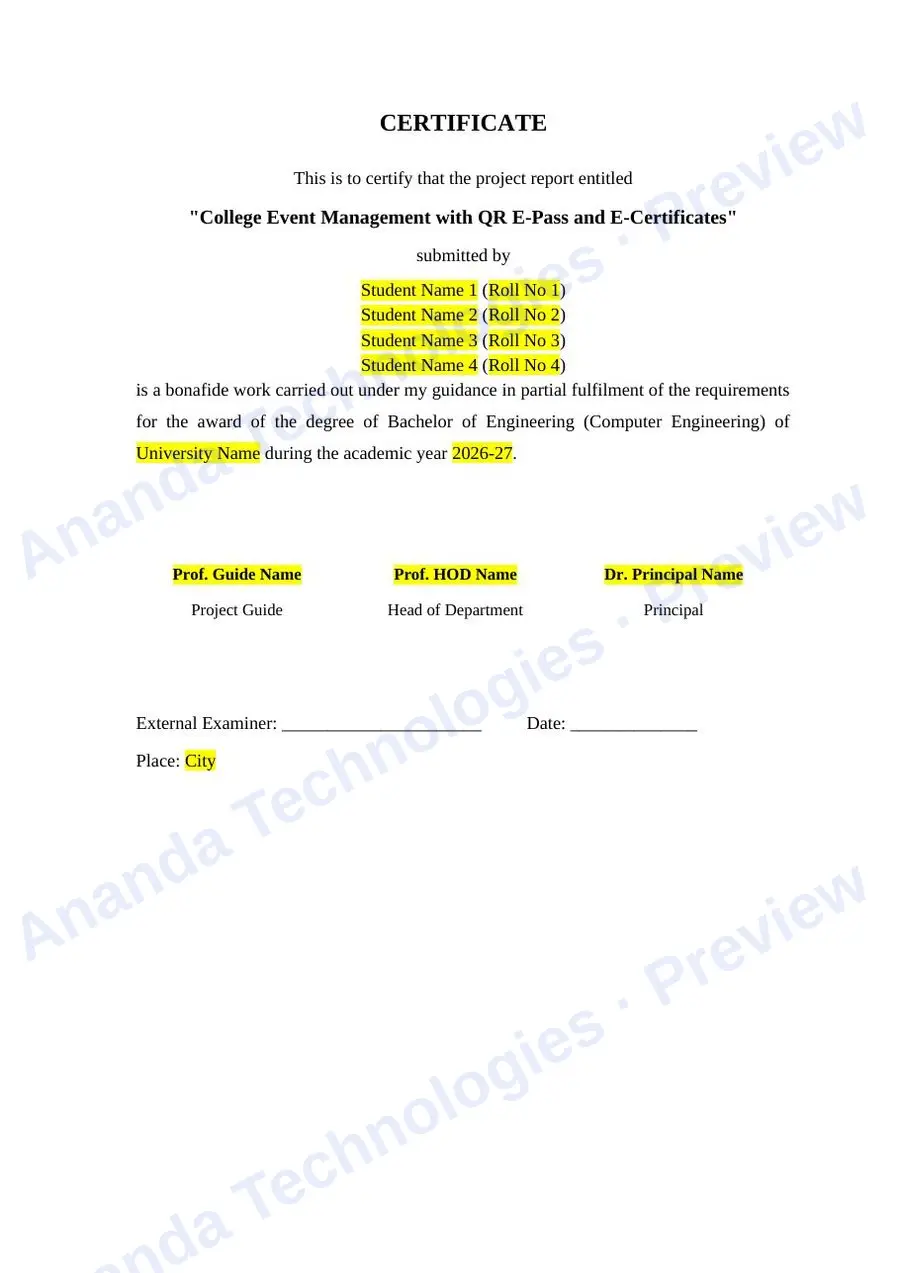 College Event Management with QR… report — page 2