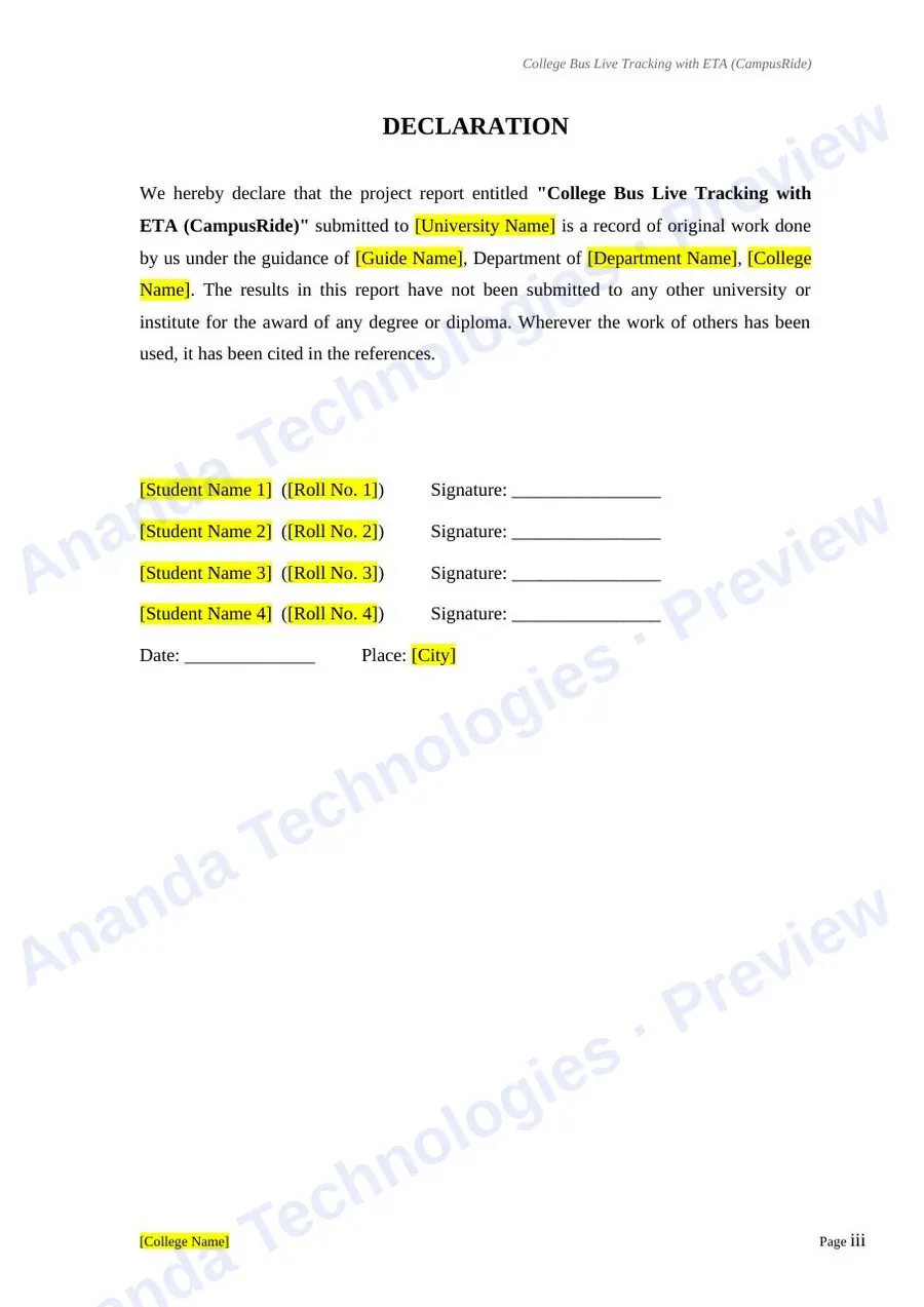 College Bus Live Tracking with ETA report — page 3