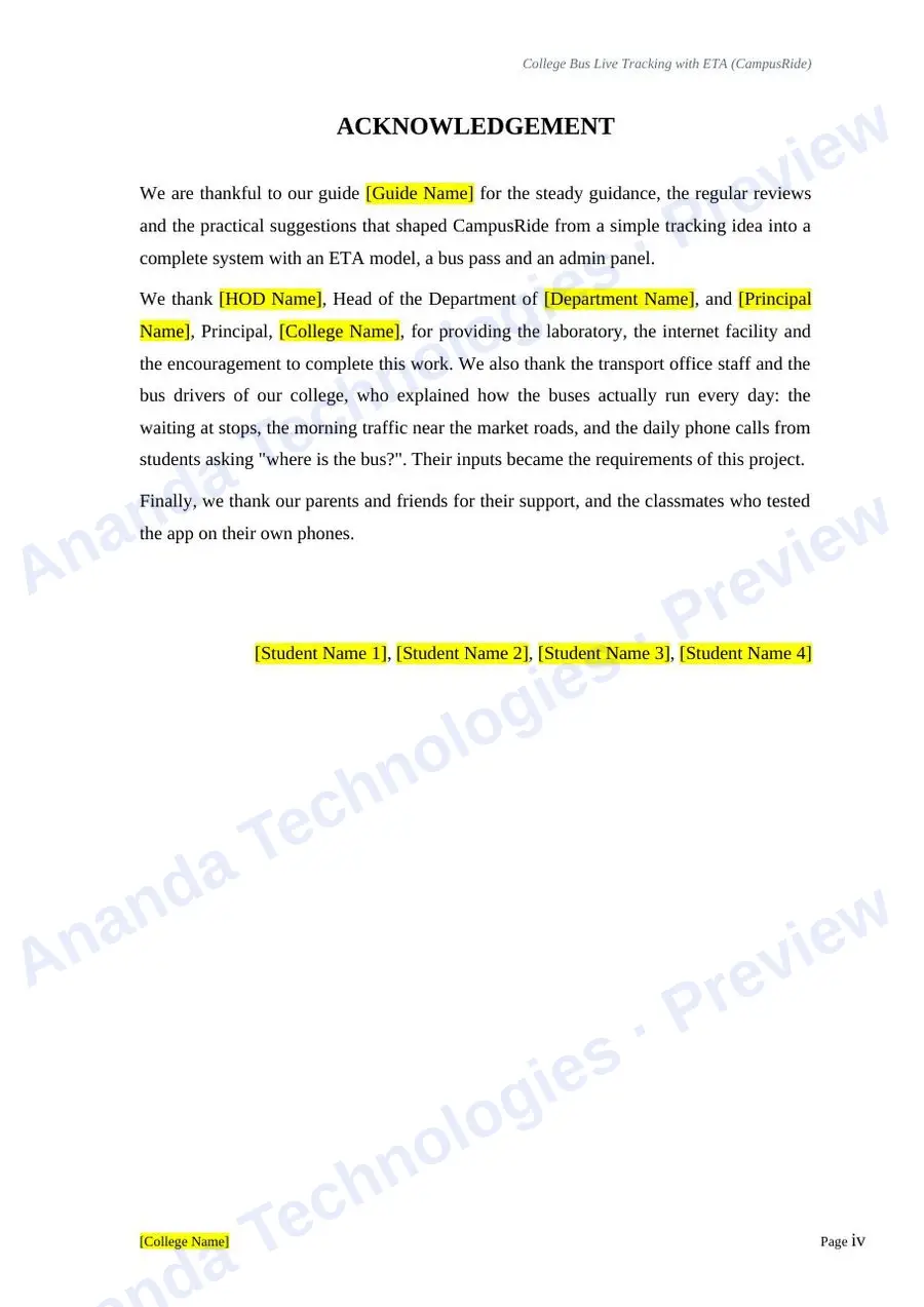 College Bus Live Tracking with ETA report — page 4