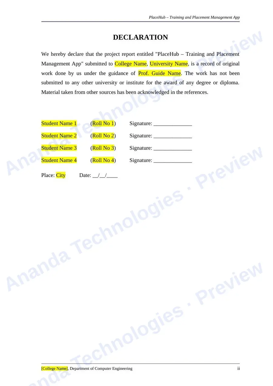 Training and Placement Cell App report — page 3