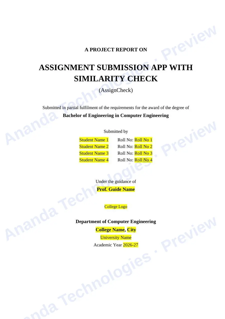 Assignment Submission App with… report — page 1