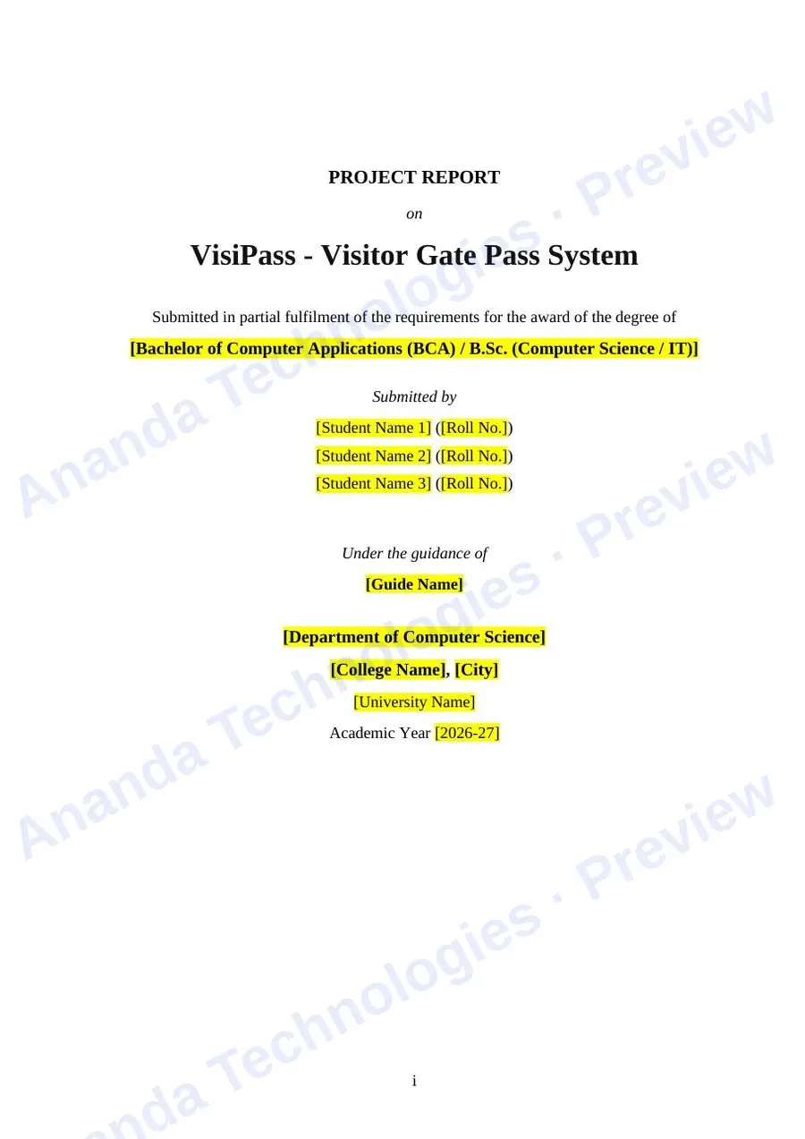 VisiPass report — page 1