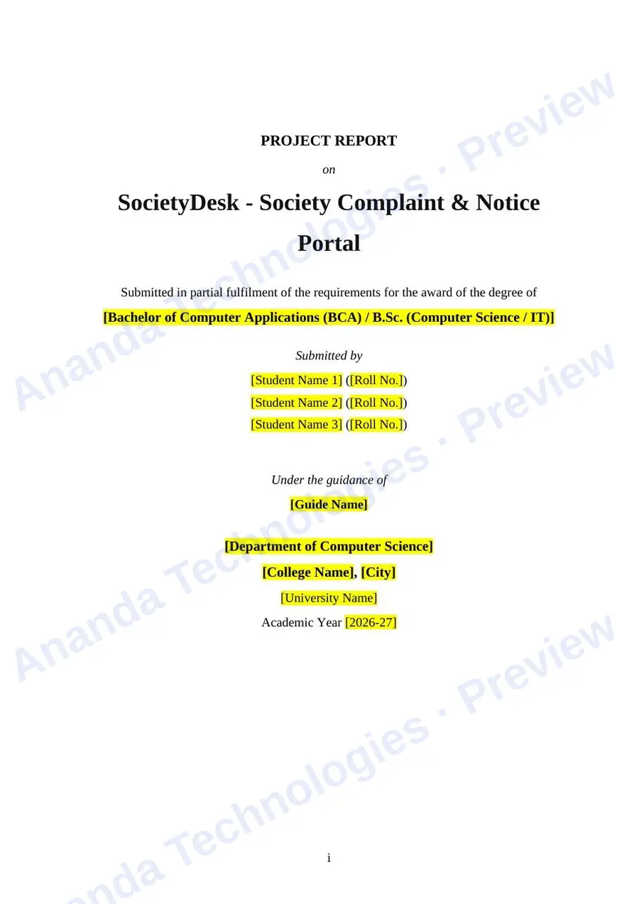 SocietyDesk report — page 1