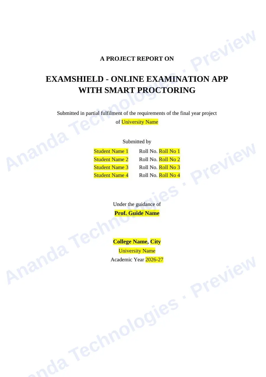 Online Examination App with Smart… report — page 1