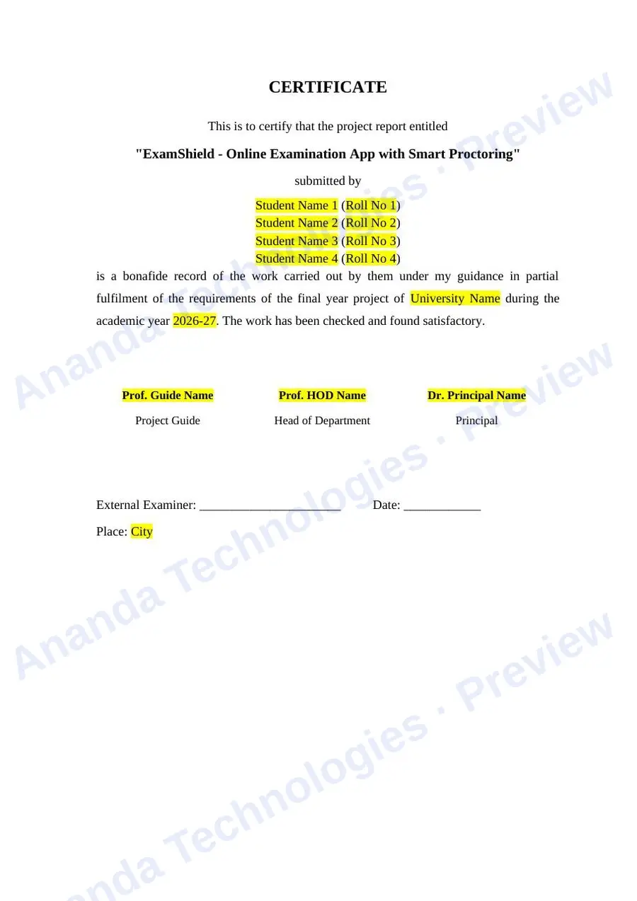 Online Examination App with Smart… report — page 2
