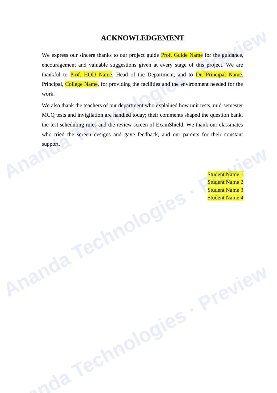 Online Examination App with Smart… report — page 4