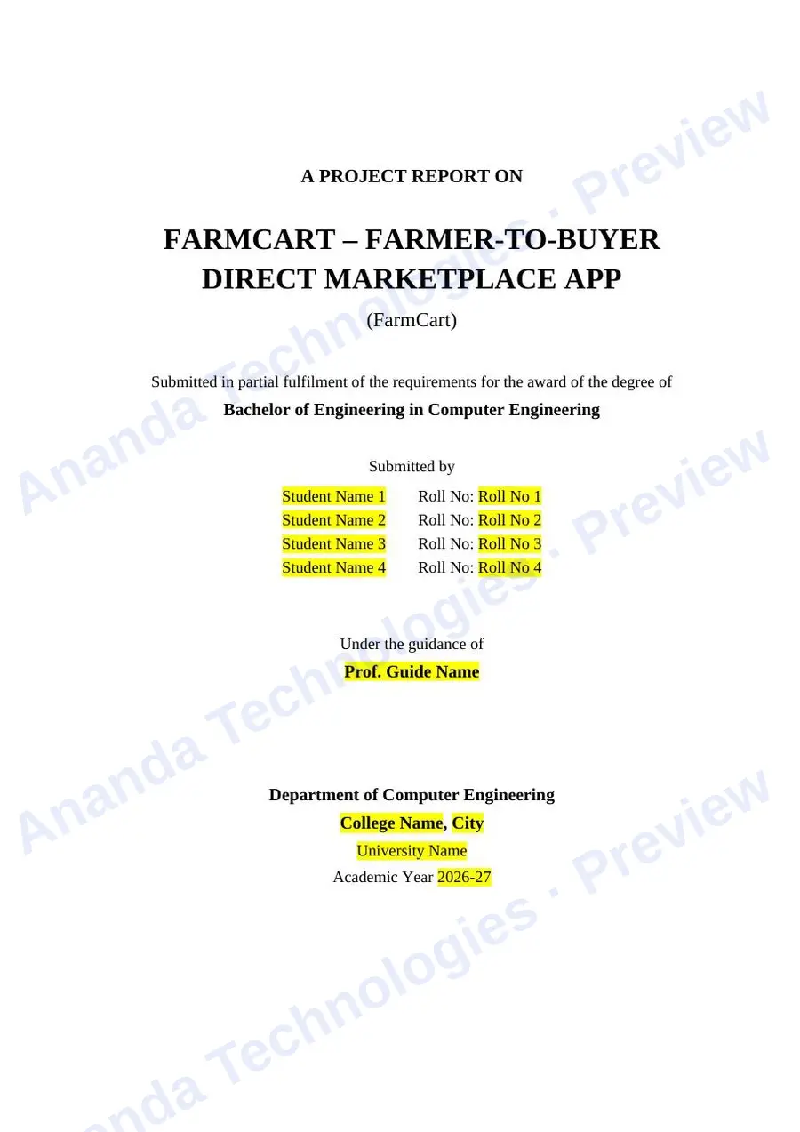 Farmer-to-Buyer Direct Marketplace App report — page 1