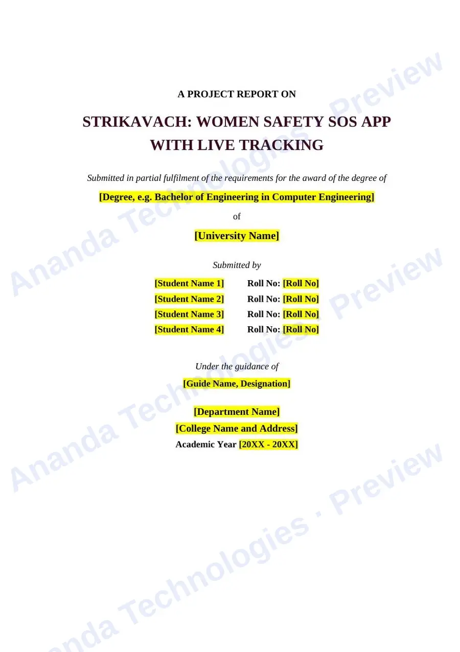 Women Safety SOS App with Live Tracking report — page 1