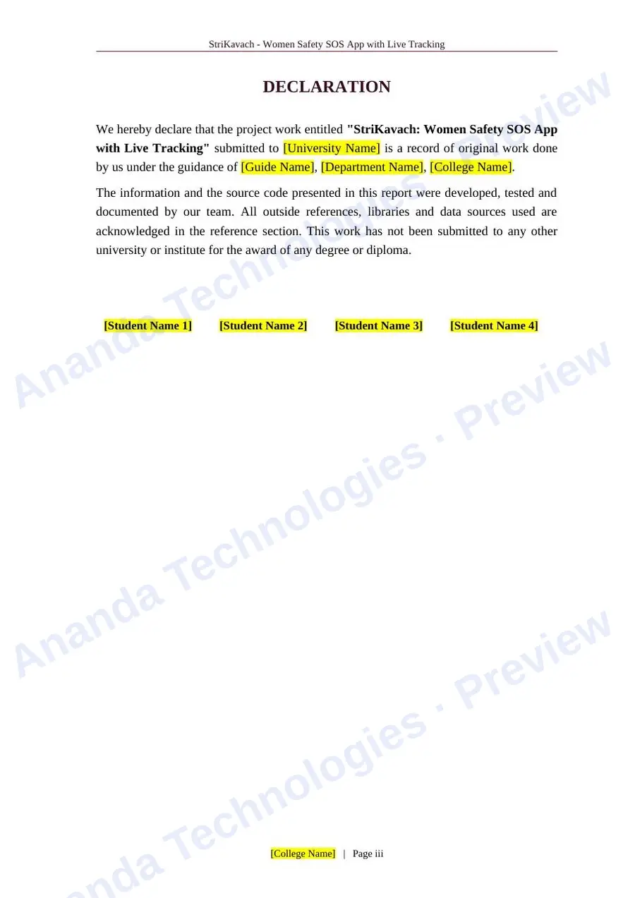 Women Safety SOS App with Live Tracking report — page 3