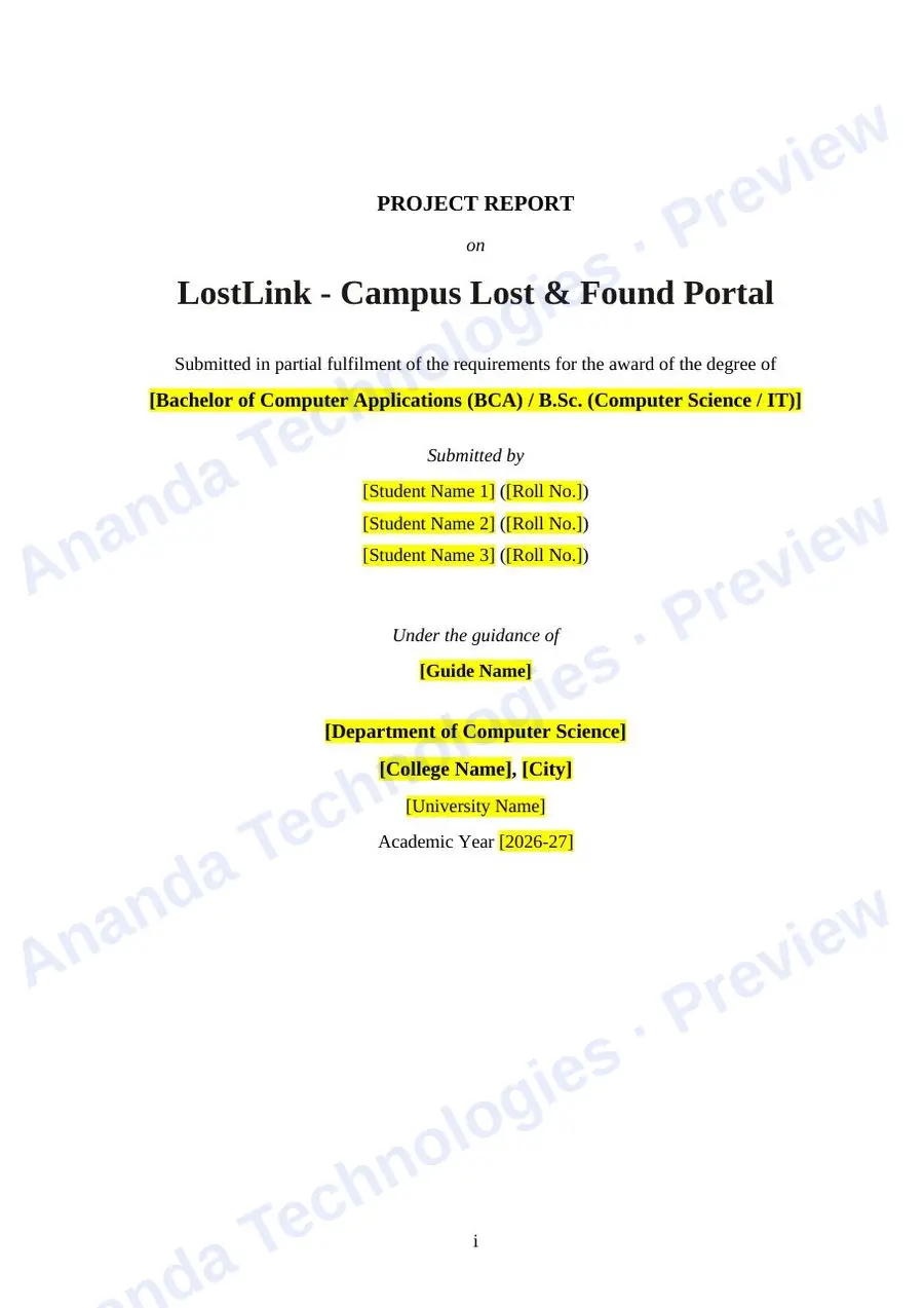 LostLink report — page 1