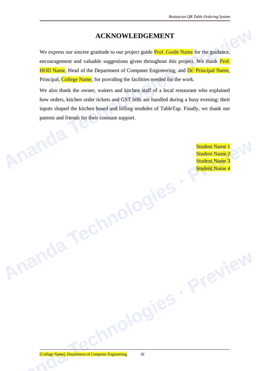 Restaurant QR Table Ordering System report — page 4