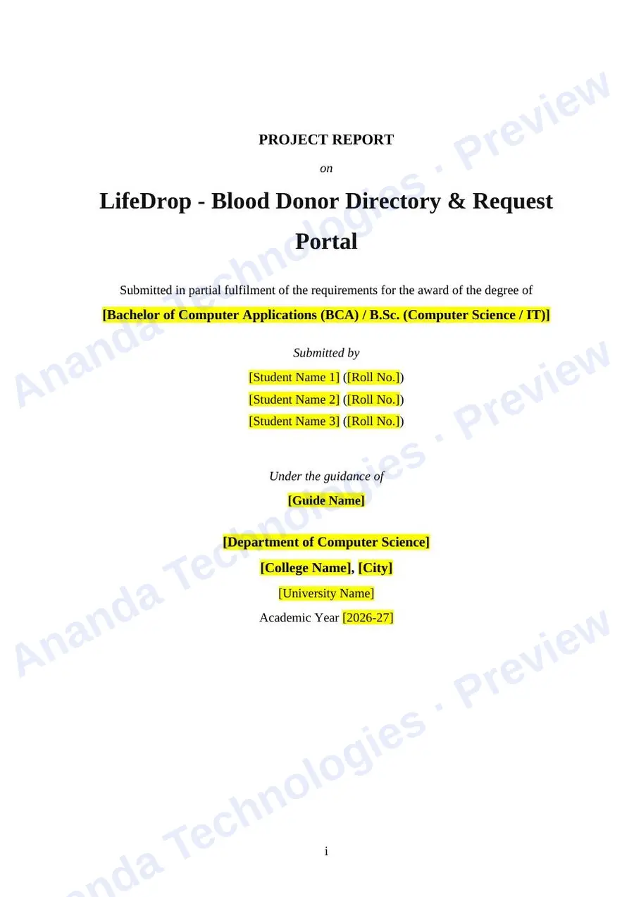 LifeDrop report — page 1