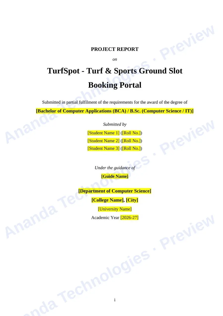 TurfSpot report — page 1