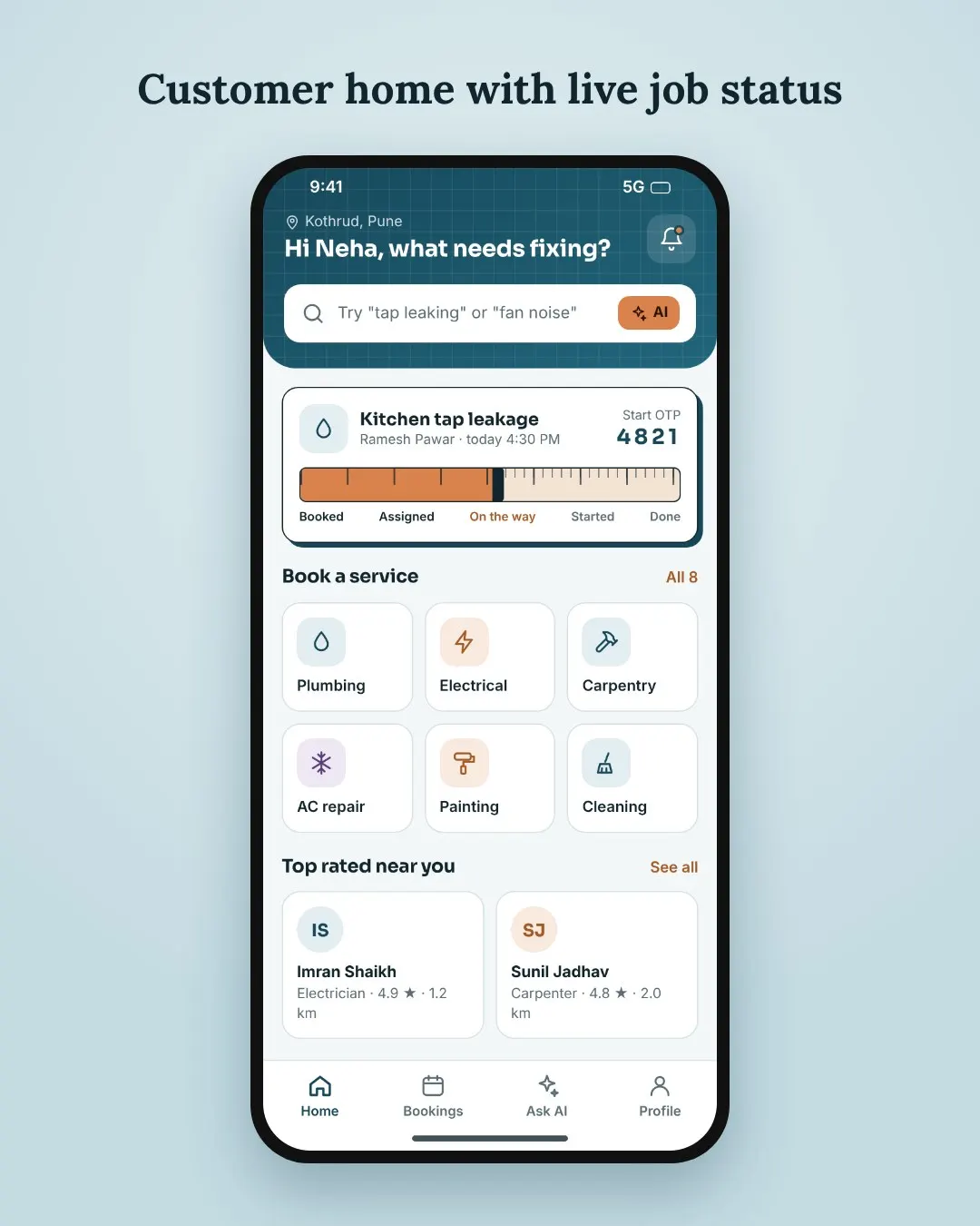 Smart Home Services Booking System screenshot 1