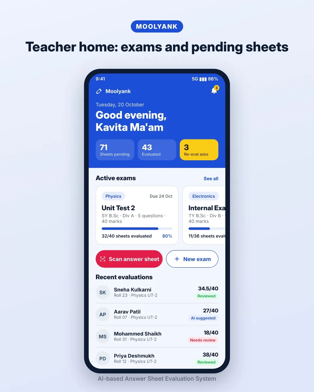 AI-based Answer Sheet Evaluation System screenshot 1