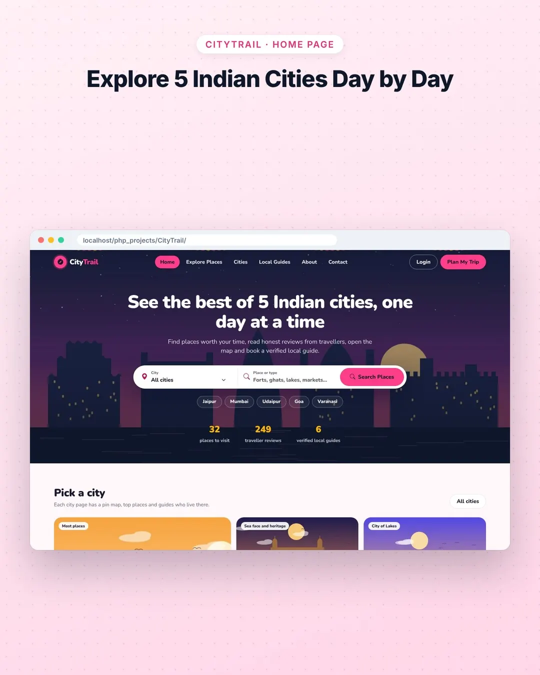 City Tourist Guide PHP Project screenshot 1