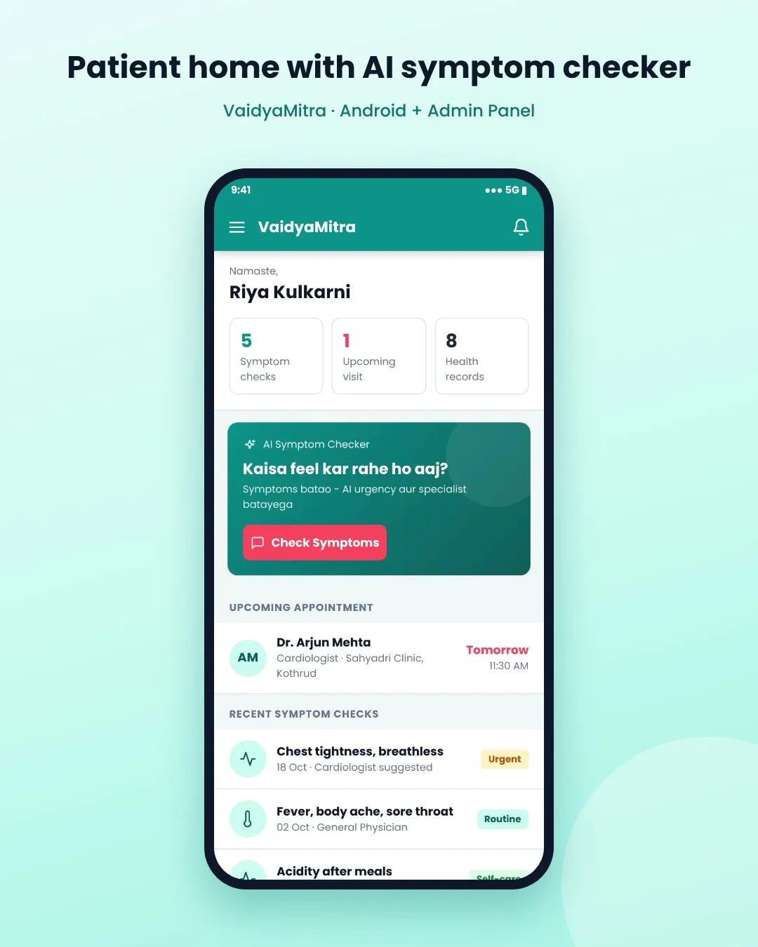 AI-based Symptom Checker and Doctor… screenshot 1