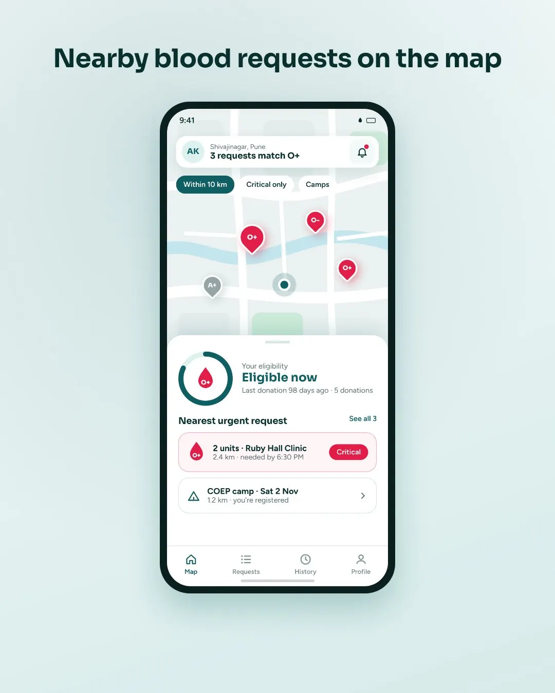 Smart Blood Donor Finder and Emergency… screenshot 1