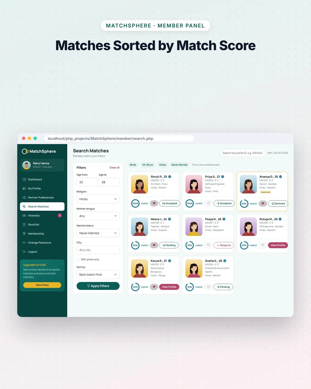 MatchSphere screenshot 2