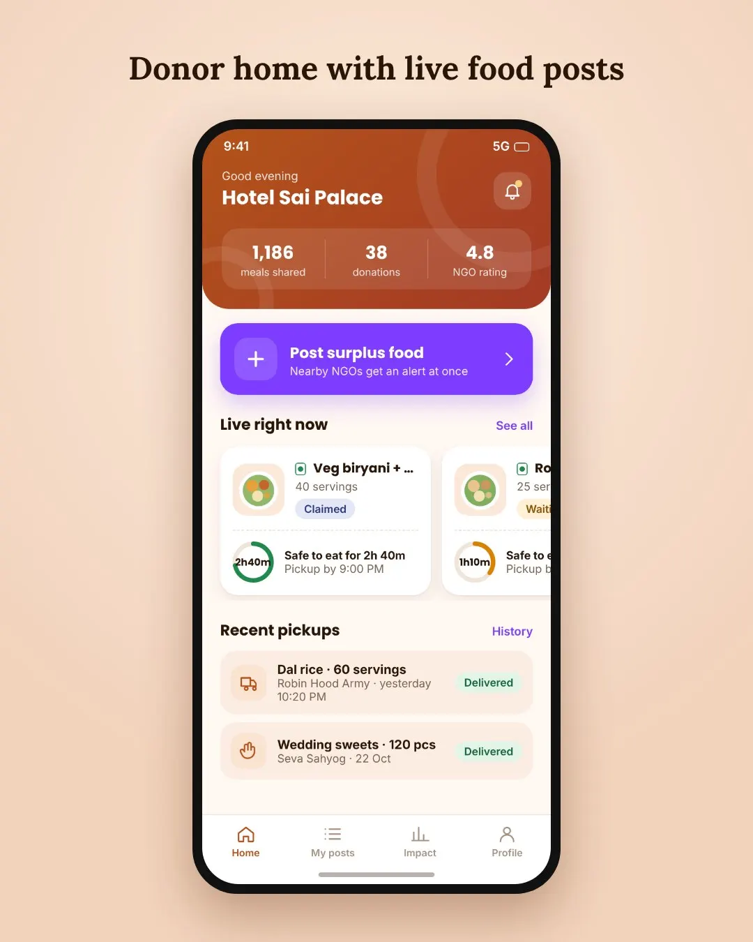 Surplus Food Donation and NGO Connect screenshot 1