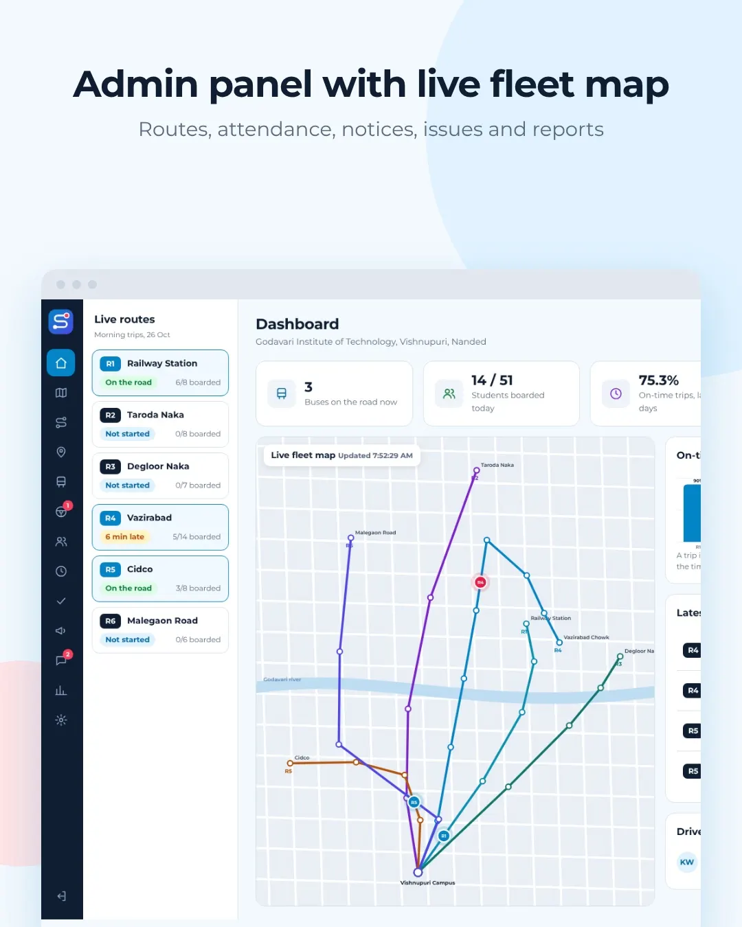 College Bus Live Tracking with ETA screenshot 5