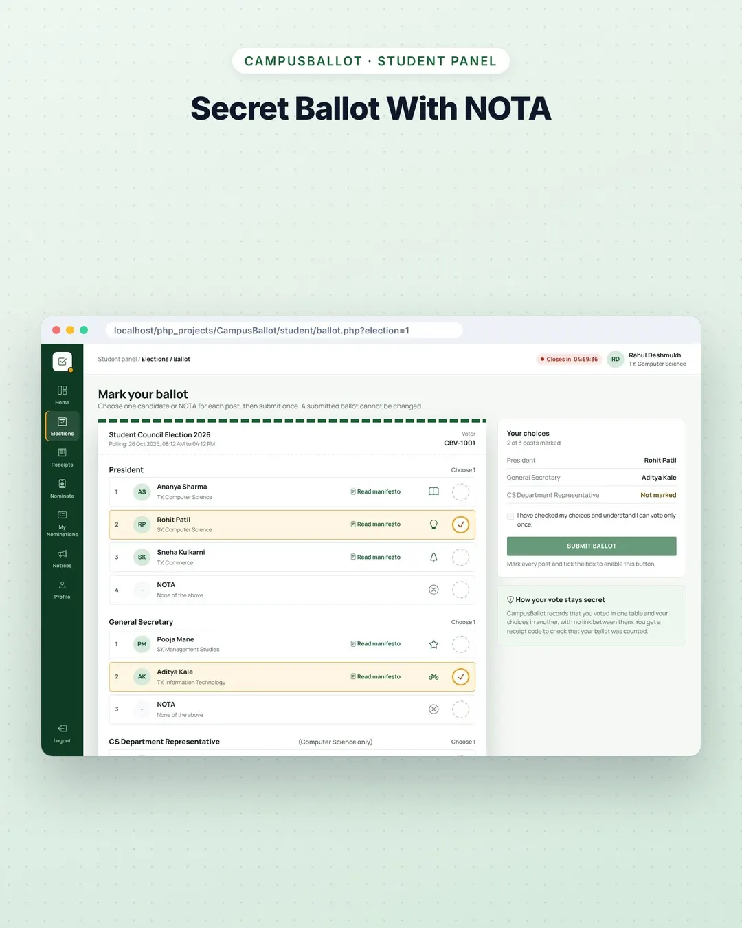 CampusBallot screenshot 2