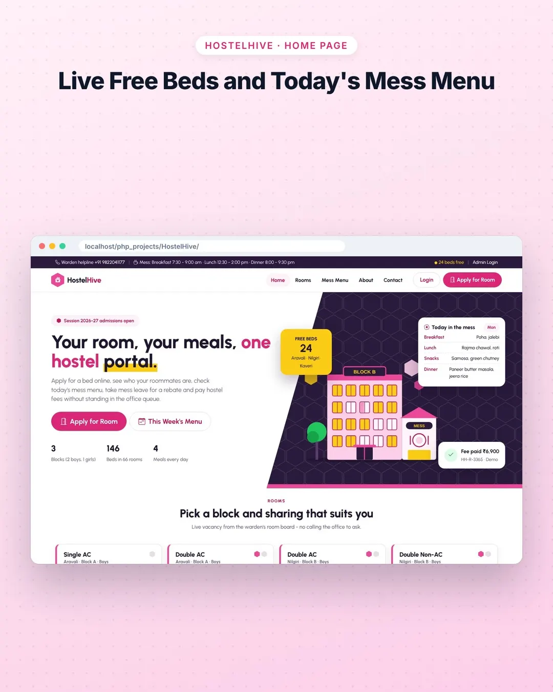 HostelHive screenshot 1